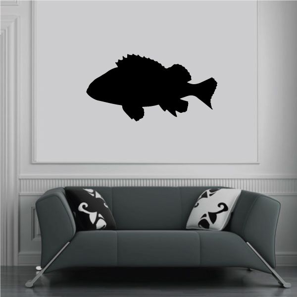 Black snapper fish silhouette wall decal
