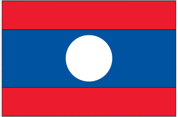 Laos flag sticker with red-blue-red stripes and a white center circle