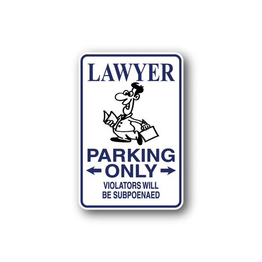 Image of Lawyer Parking Only Sticker