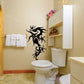 Black leafy seadragon and seahorse wall decal with curving fins and tail