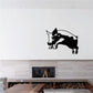 Black leaping pig wall decal