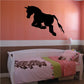 Leaping pony silhouette decal with black horse jumping on wall