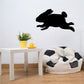 Leaping rabbit wall decal, black silhouette