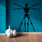 Skeleton anatomy wall decal with arms out, black design