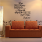 Cursive wall decal with Bible verse text, 'Let me dwell...Psalm 61:4'
