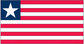Liberia flag sticker with blue panel, white star, and red-and-white stripes