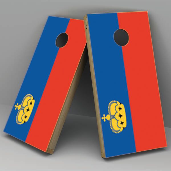 Liechtenstein Flag Cornhole Board Vinyl Decal Wrap