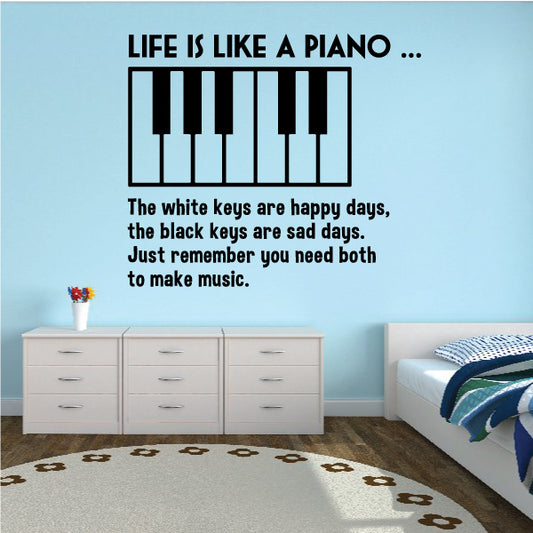 Image of Life is Like a Piano Decal