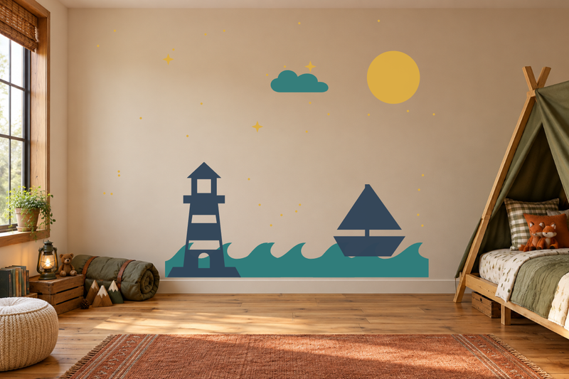Lighthouse Harbor Wall Decal Kit