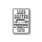 Parking-only sticker with limo car graphic and 'LIMO DRIVER' text
