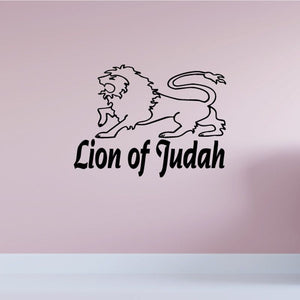 Lion of Judah decal, black lion with text