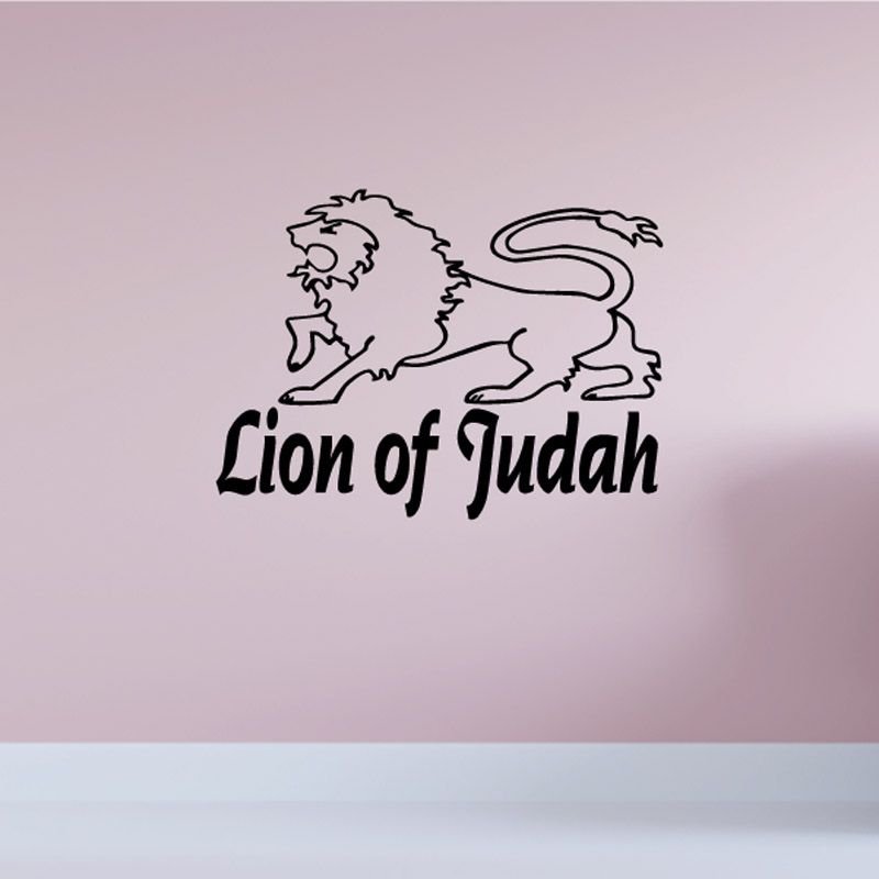 Lion of Judah decal, black lion with text