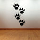 Black lion paw track decal with four paw prints