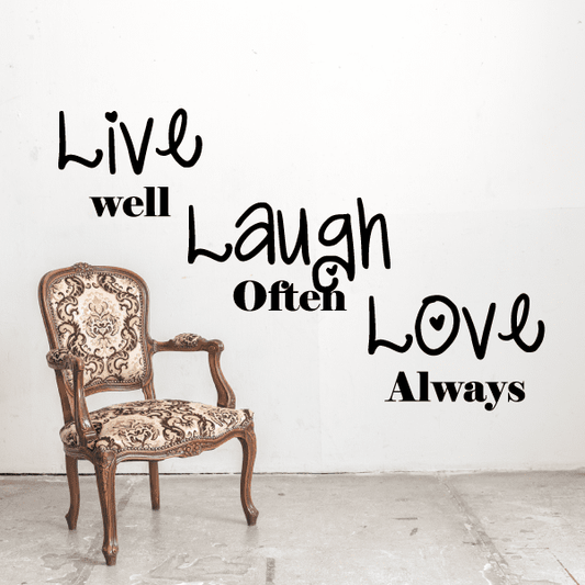 Image of live well laugh often Wall Decal