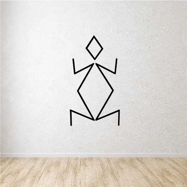 Black lizard outline decal with geometric body shape