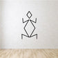 Black lizard outline decal with geometric body shape