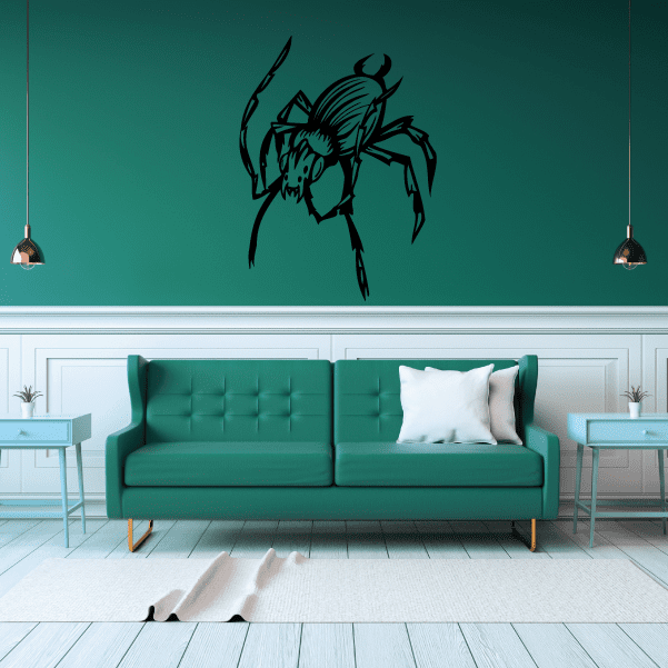Black bug decal with long antenna pincers