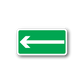 Green right arrow sticker with white border, rectangular shape