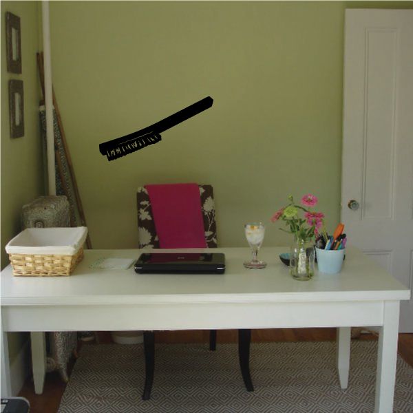 Long wire brush wall decal, black long-brush shape