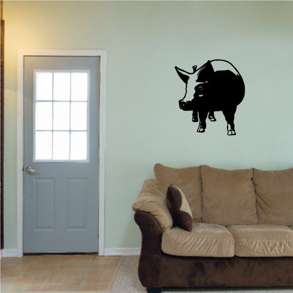 Image of Looking Over Pig Decal