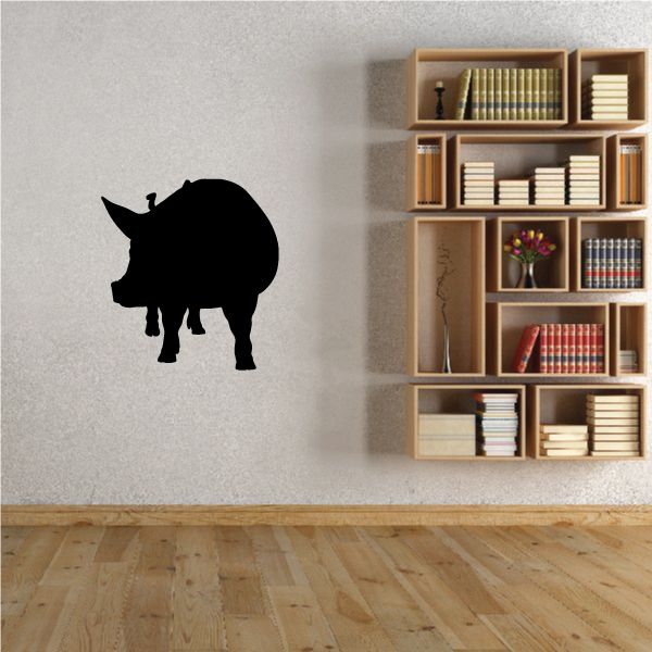 Image of Looking Over Pig Silhouette Decal