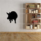 Black pig silhouette decal