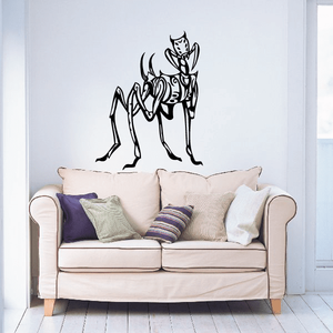 Praying mantis wall decal, black graphic insect design