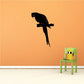 Lorikeet parrot wall decal, black bird silhouette on a branch perch