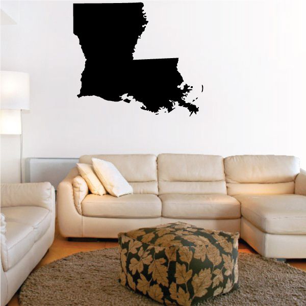 Louisiana state decal silhouette in dark color