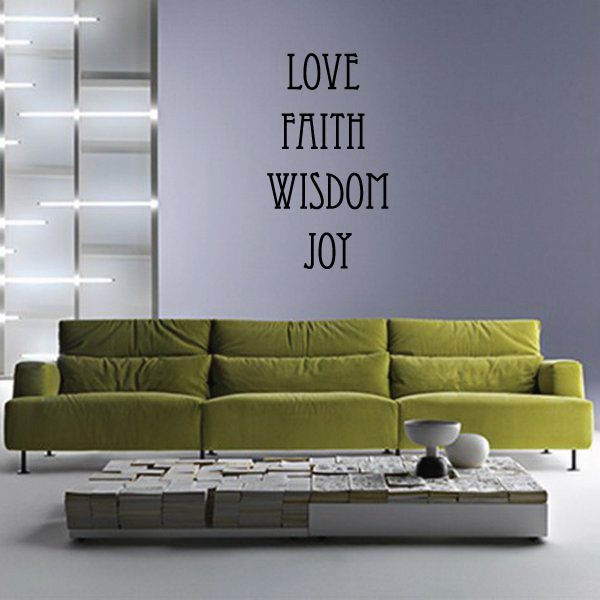 Image of Love Faith Wisdom Joy Vinyl Die cut decal