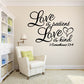 Wall decal with script: Love is patient, love is kind, 1 Corinthians 13:4