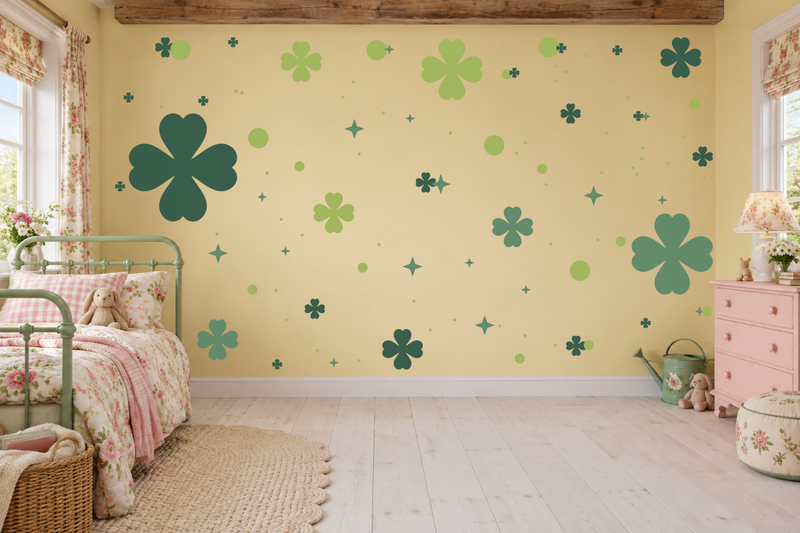 Lucky Four-Leaf Clovers Wall Decal Kit