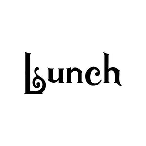 Lunch vinyl decal sticker with black text