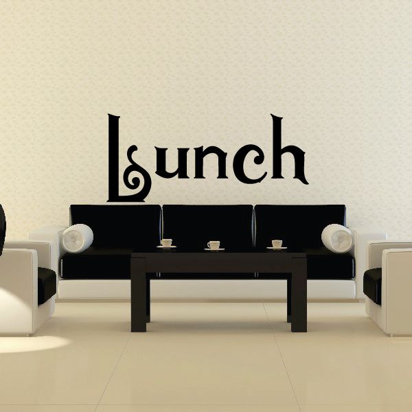 Lunch vinyl wall decal with ornate black lettering