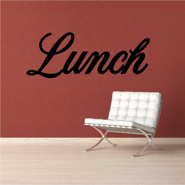 Black cursive 'Lunch' vinyl wall decal lettering