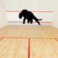 Black tiger silhouette decal with saber-tooth profile