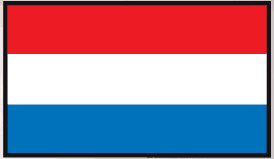 Luxembourg flag sticker with red, white, and blue horizontal stripes
