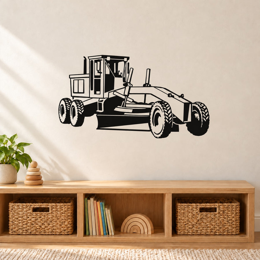 Land Leveler Decal — illustrative vinyl decal application mockup. Surrounding objects are not included.