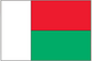 Madagascar flag sticker with white, red and green color blocks