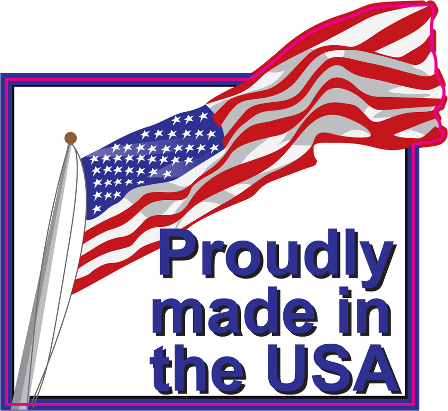 Proudly Made in the USA Sticker, isolated printed sticker artwork