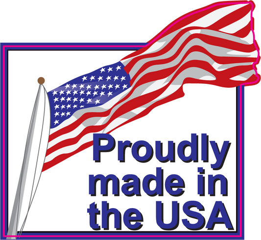 Proudly Made in the USA Sticker, isolated printed sticker artwork