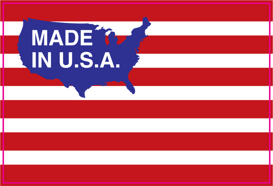 Made in the USA Striped Printed Die cut Decal, isolated printed sticker artwork