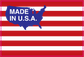 Made in the USA Striped Printed Die cut Decal, isolated printed sticker artwork