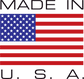 Die-cut American flag sticker with blue star field and red-white stripes