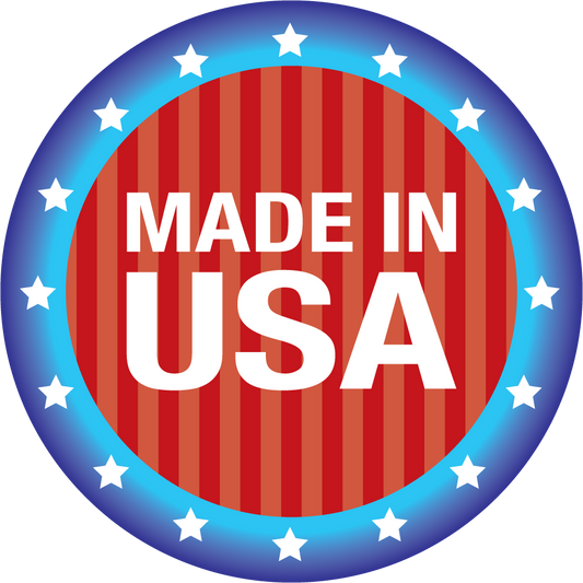 Bright Made in the USA Sticker, isolated printed sticker artwork