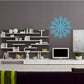 Blue snowflake wall decal with intricate starburst design