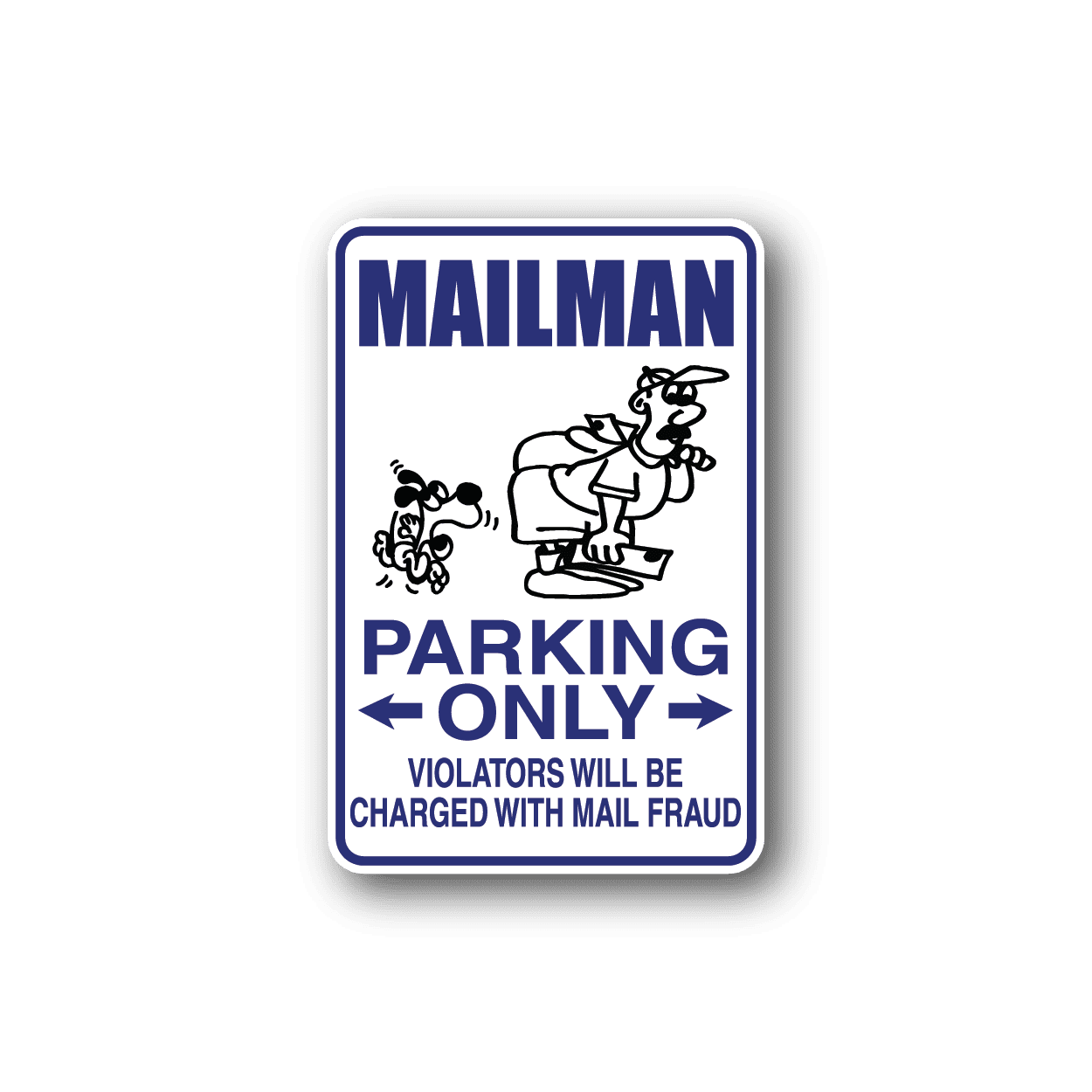 Image of Mailman Parking Only Sticker