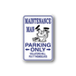 Maintenance man parking only sticker with wrench mechanic graphic and blue border