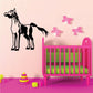 Majestic pony decal with black horse silhouette, standing.