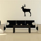 Majestic reindeer silhouette wall decal, black standing with antlers